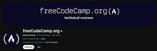 Free Code Camp YouTube channel