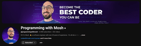 Programming with Mosh YouTube channel