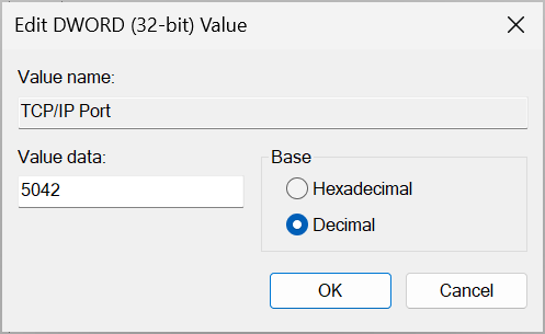 Changing the DSS port value